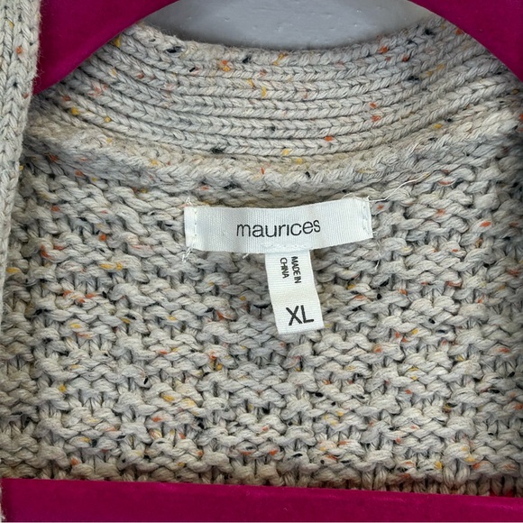 Maurices XL Beige and Red Patterned Cardigan Aztec Fair Isle Cotton Wool Blend - Picture 5 of 11